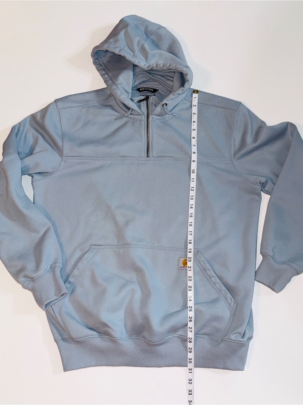 Carhartt Rain Defender Quarter Zip Hoodie Light Blue Large Tall - Picture 10 of 12